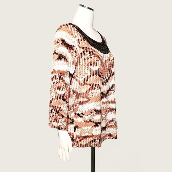 Dana Buchman Beaded Accent Top NWOT - Picture 4 of 8